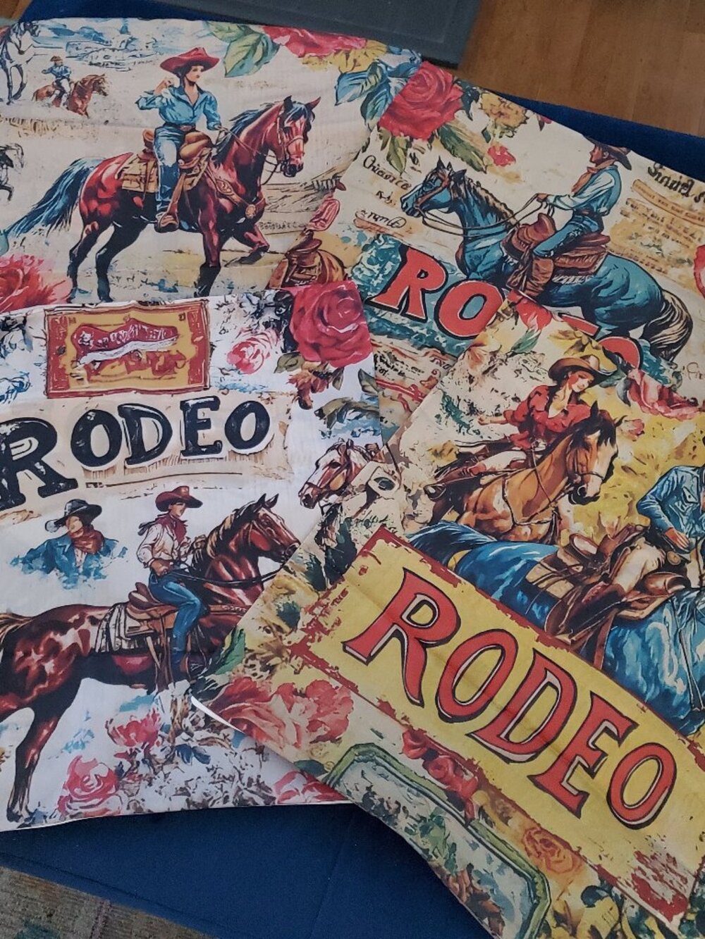 Cowboy Themed 16" Pillow Case x4